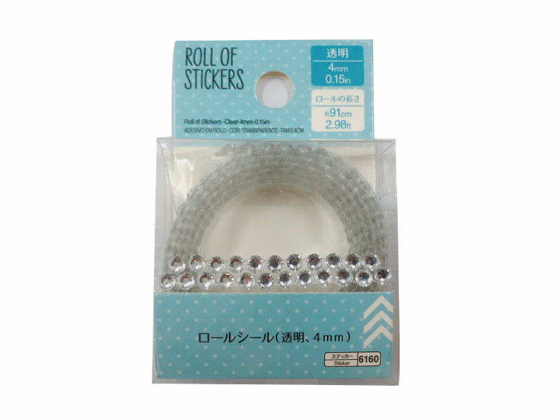 Roll of Stickers Clear 4mm
