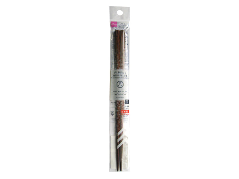 Wakasa Nuri Chopsticks Octagonal Dark Brown