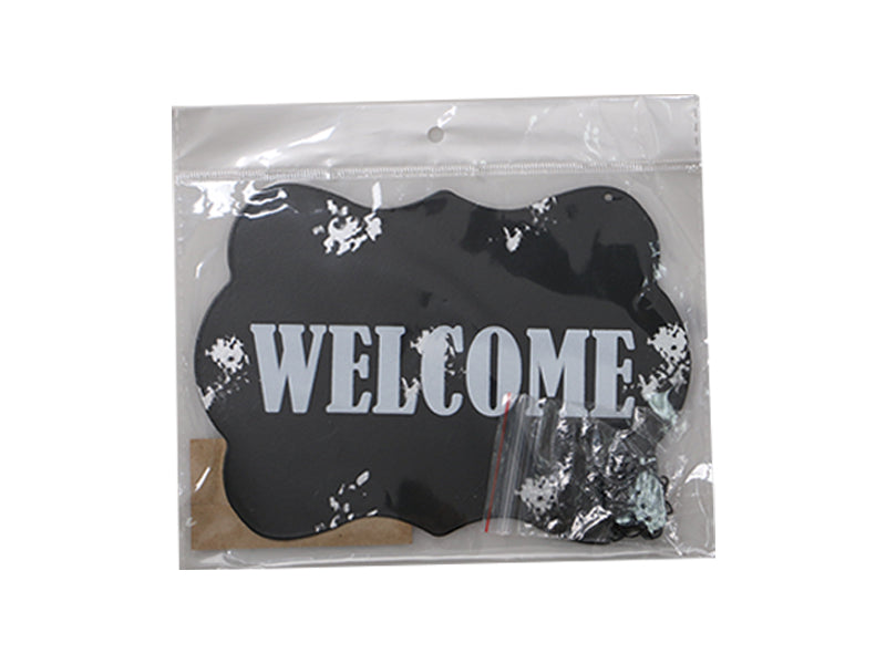 Steel Welcome Plate -Black - 7.08in x 8.26in - 18cm x 21cm-