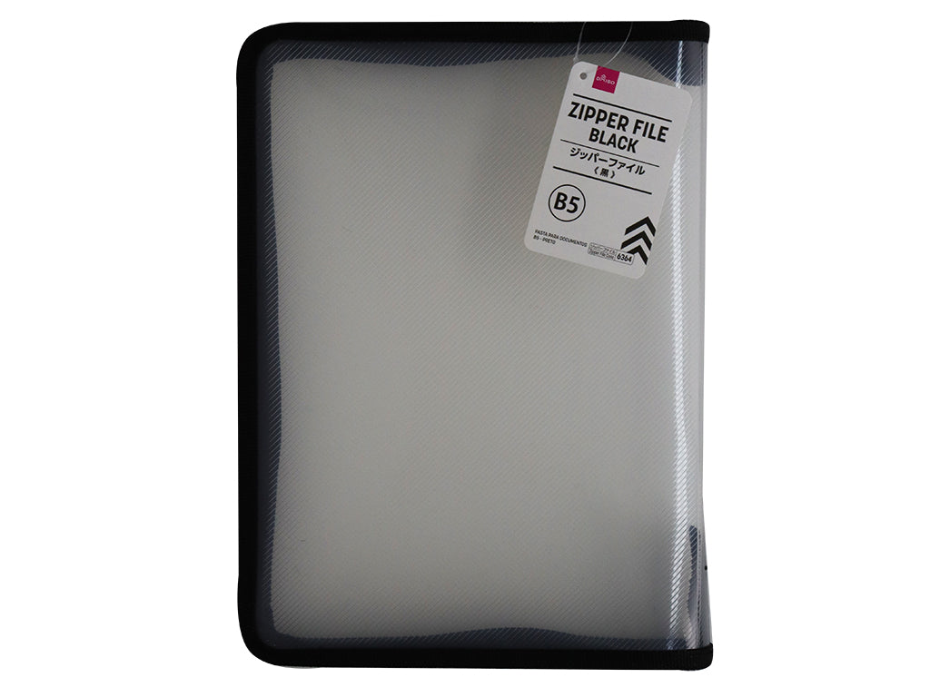 B5 Zipper File Black