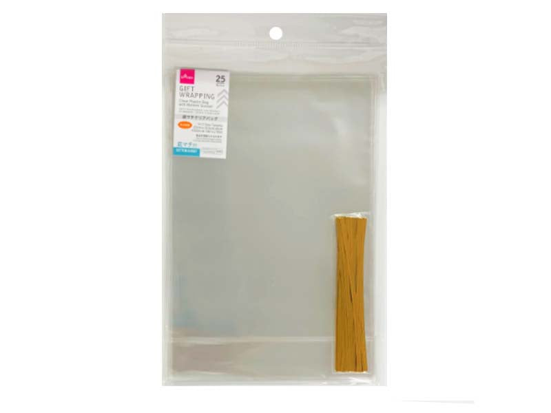 Clear Plastic Bag with Bottom Gusset 23cm x 15.5cm x 6cm