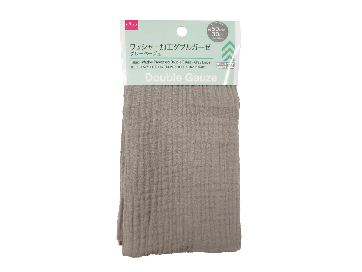 Fabric -Washer Processed Double Gauze - Gray Beige-