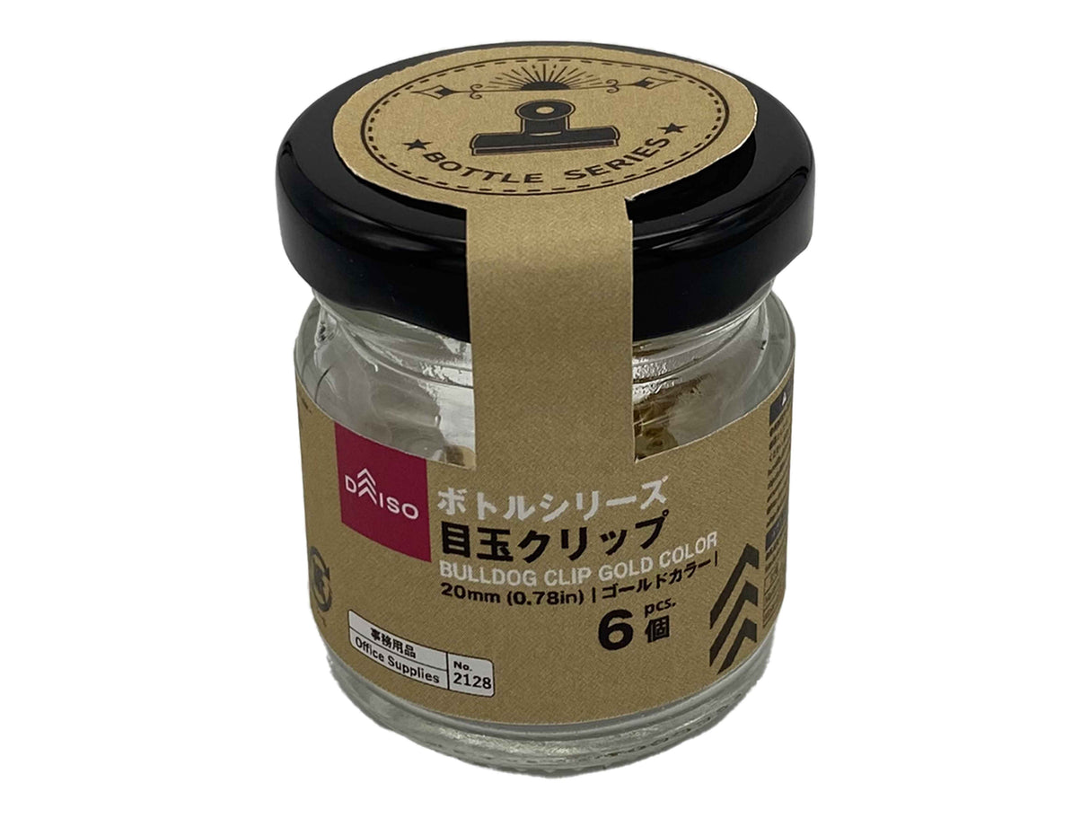 Bottle Series Bulldog Clip Gold Color 20mm