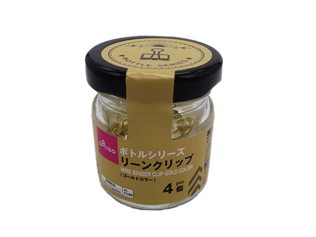 Bottle Series Wire Binder Clip Gold Color