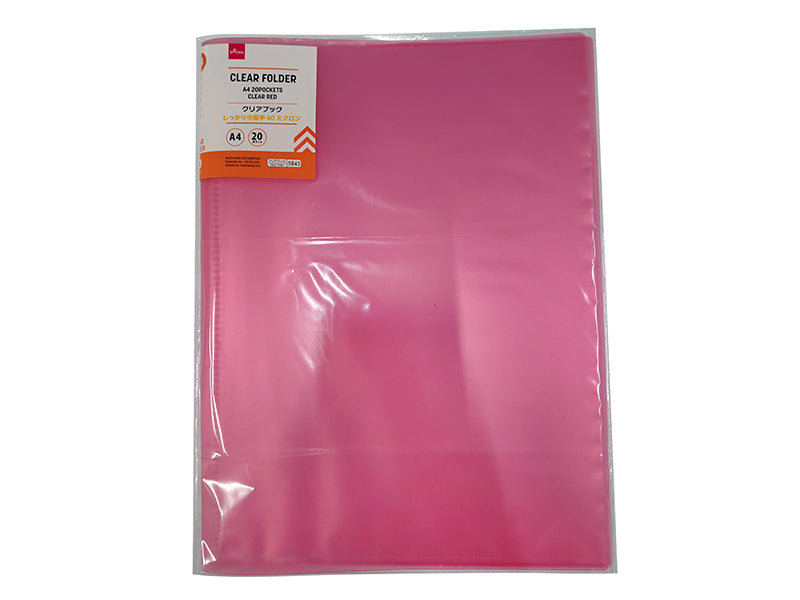 Clear Folder A4 Clear Red