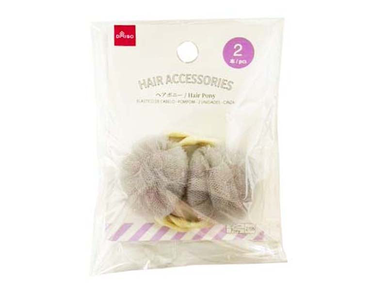 Hair Pony Pompom Grey