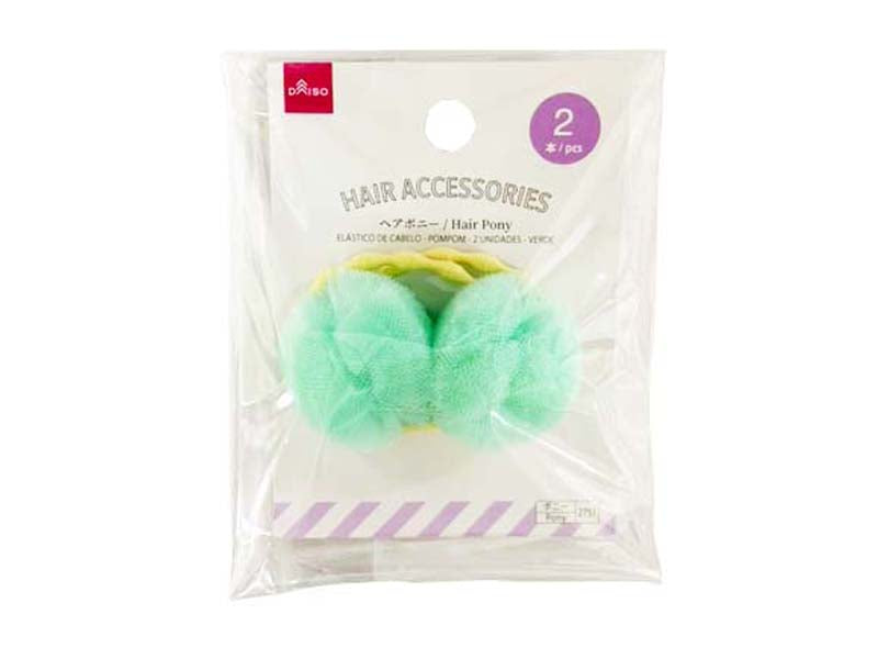 Hair Pony Pompom Green