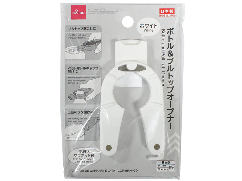 Bottle and Pull Tab Opener White