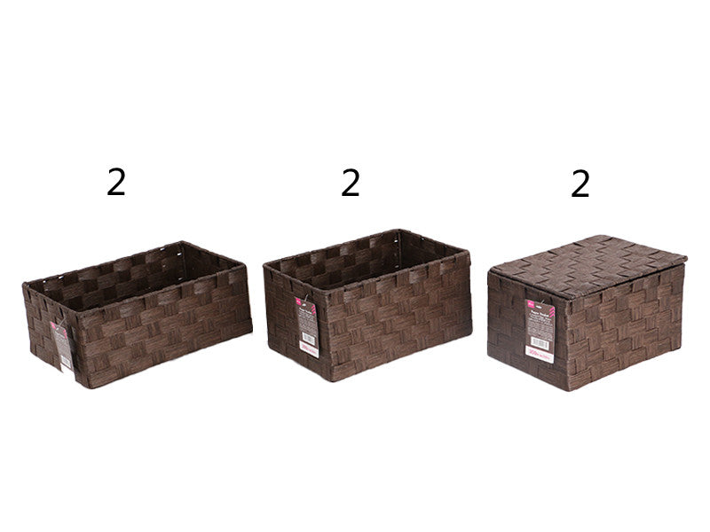 Paper Basket -3 Assorted Sizes - Brown-