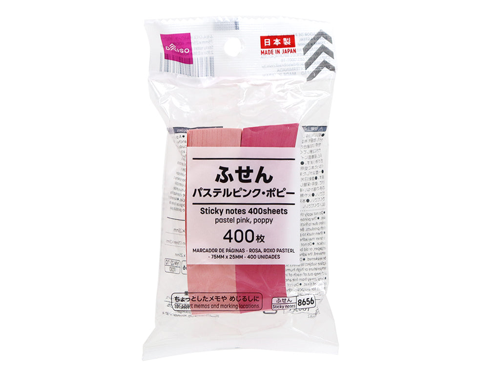 Sticky notes pastel pink poppy 2.95in x 0.98in 400sheets