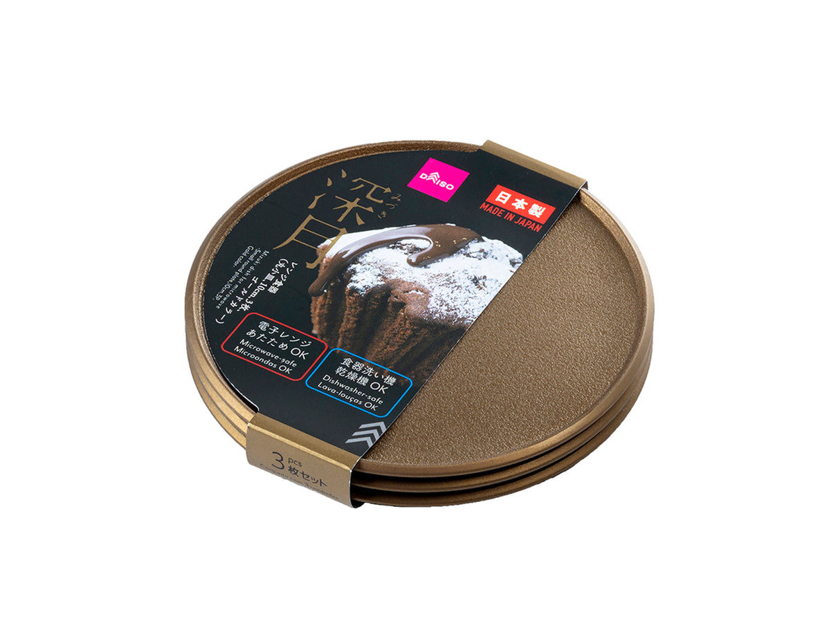 Mizuki Dish for Microwave Round Gold 10cm