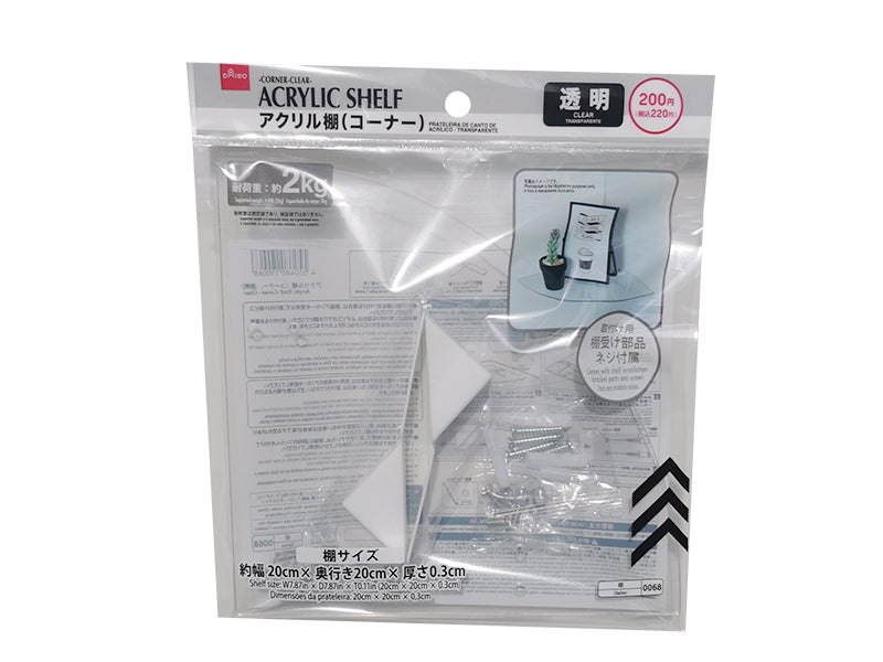 Acrylic Shelf Corner Clear