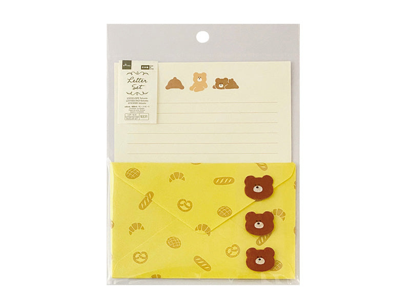 Fluffy Animal Letter Pad and Envelope Set Bear