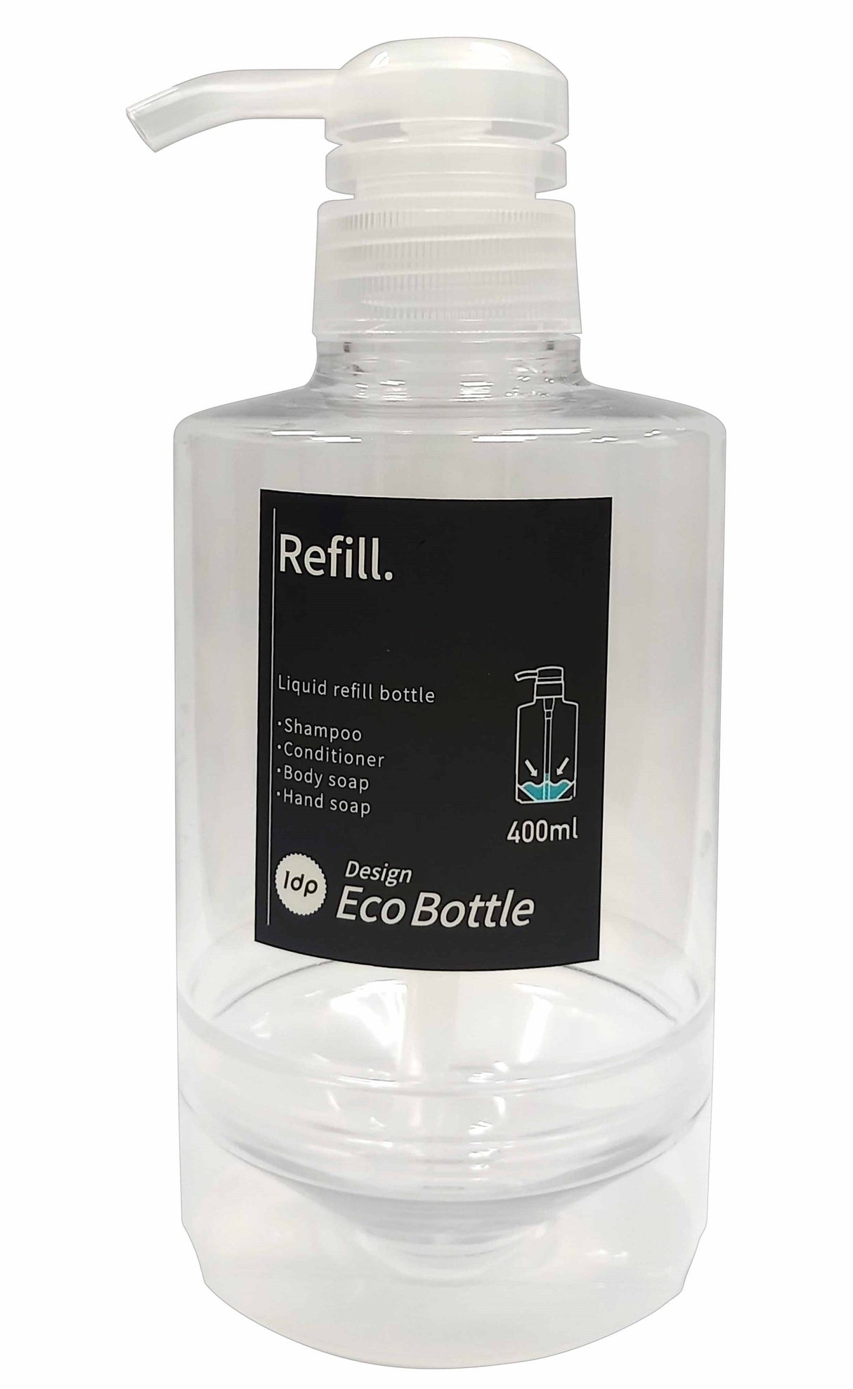 1DP Liquid Refill Bottle 400ml Round Clear