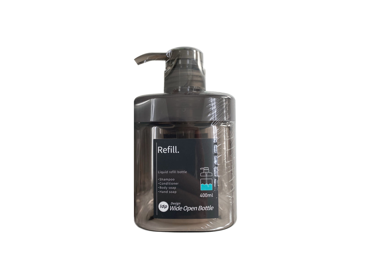 1DP Wide Mouth Pump Bottle 400ml Square Amber