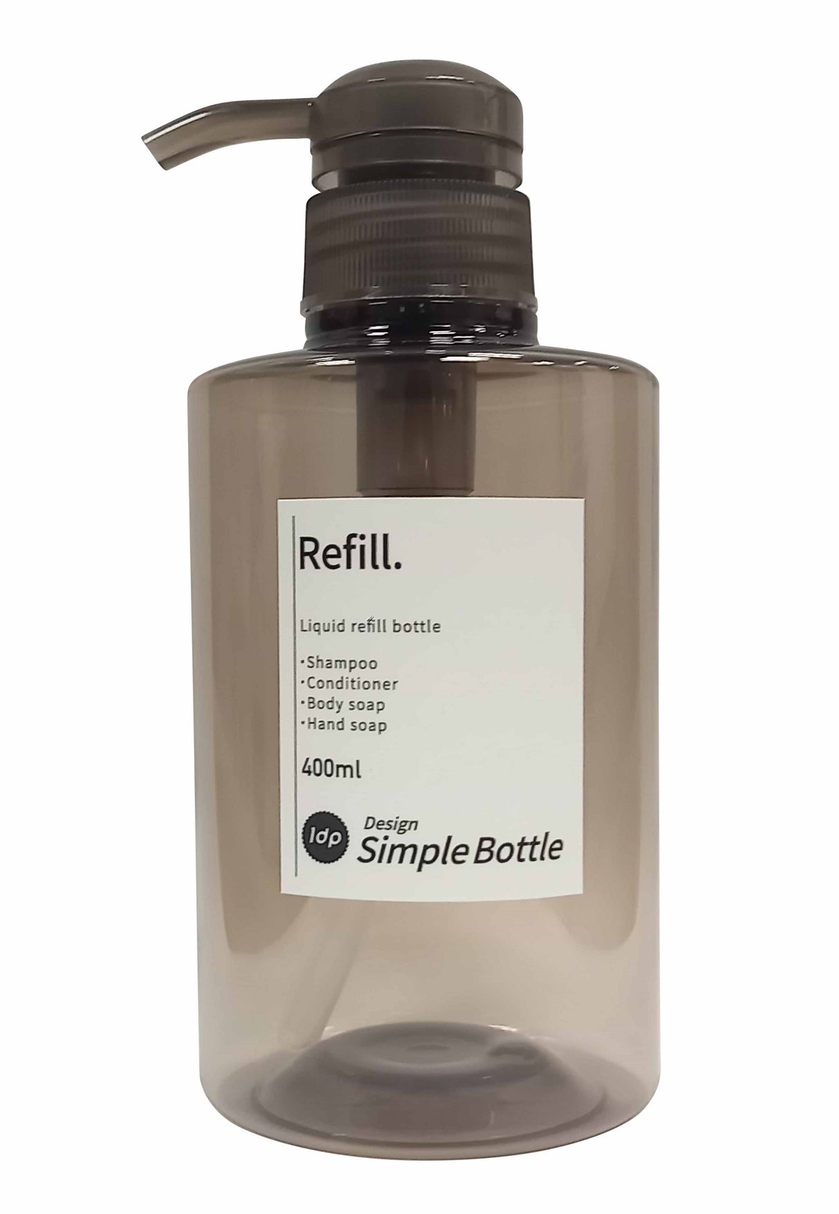 1DP Normal Pump Bottle 400ml Round Amber