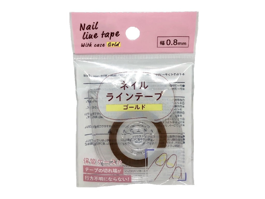 Nail line tape - With case - Gold