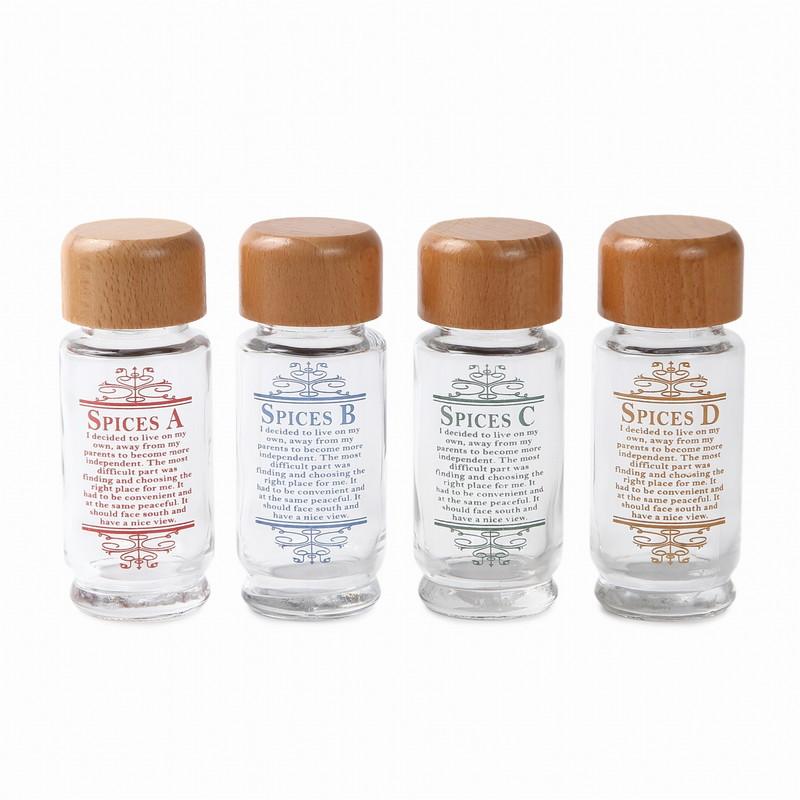 Beech Wood with Grooves Cruet Bottle Type Large