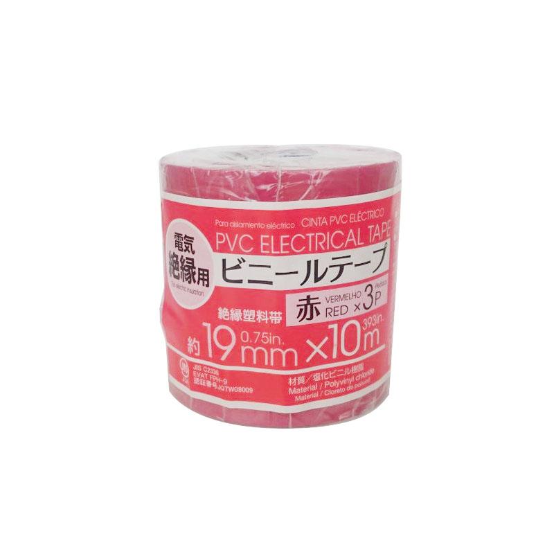 Pvc Electrical Tape 0.75Inx393In 3Pieces Red