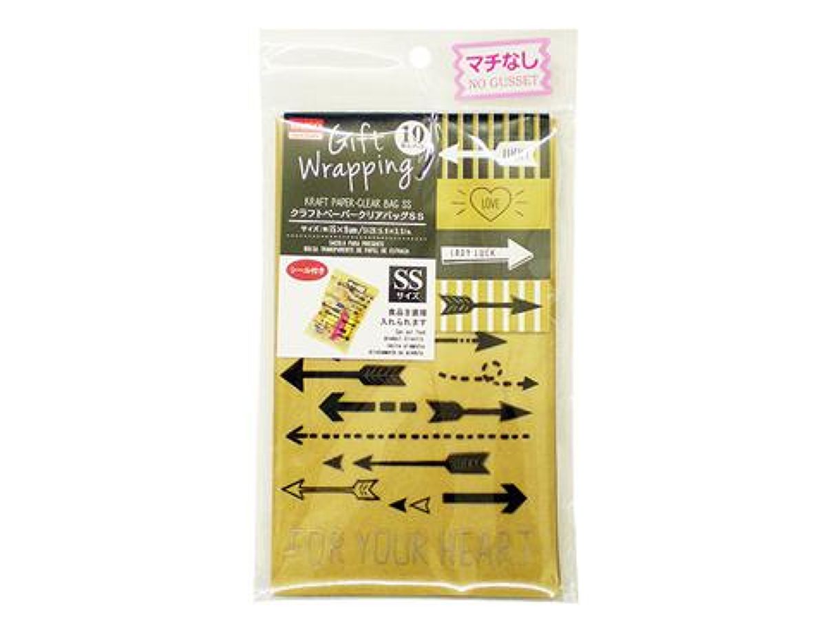 Kraft Paper-Clear Bag Ss 5.9 X 3.5In 10Pieces Arrow