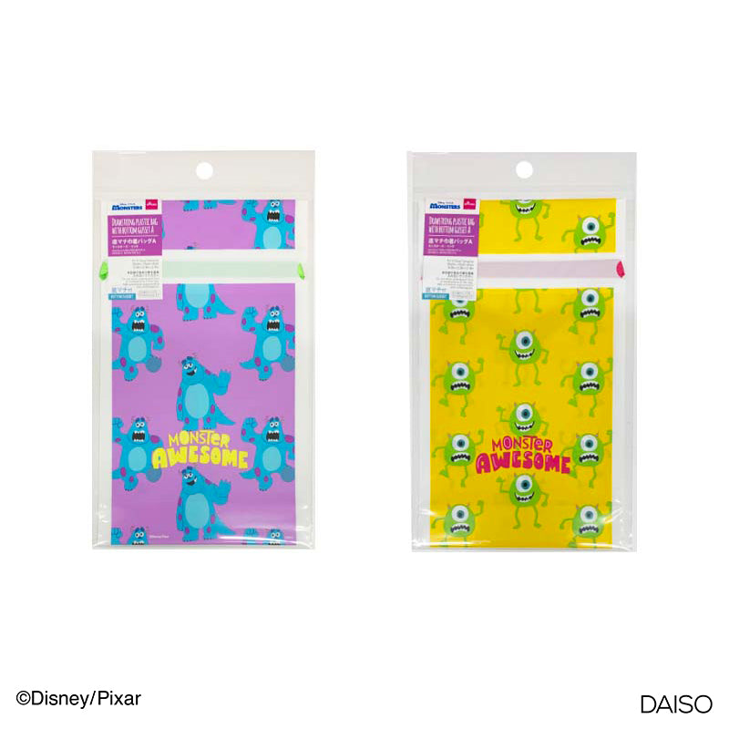 Drawstring plastic bag with bottom gusset A Monsters Inc.