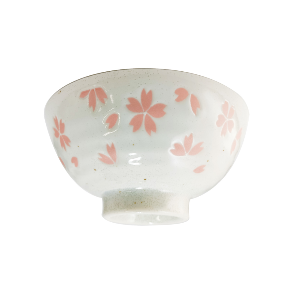 Minoyaki Rice Bowl Cherry Blossom White 14.7cm x 6.7cm