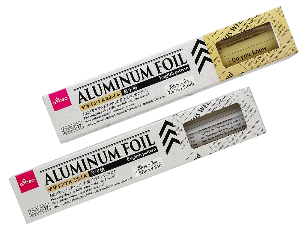Design Aluminum Foil 20cm x 3m Alphabetic Pattern – DAISO SINGAPORE
