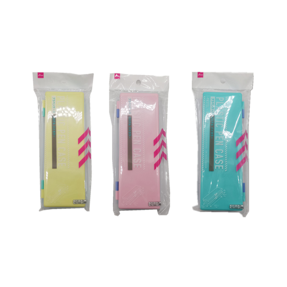 Plastic Pen Case Pastel Bicolor