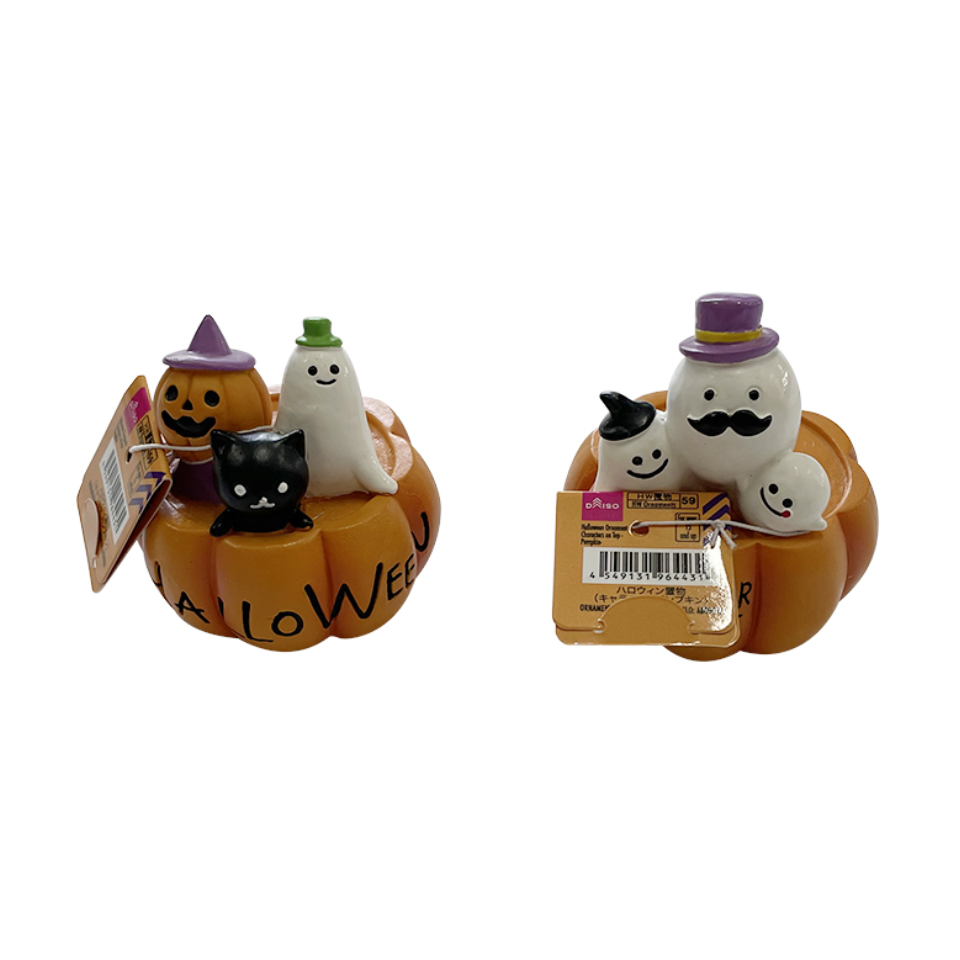 Halloween Ornament Characters on Top Pumpkin
