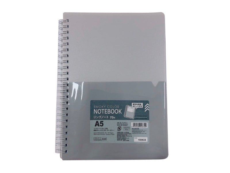 Spiral Notebook A5 with Front Pocket Smoky Color