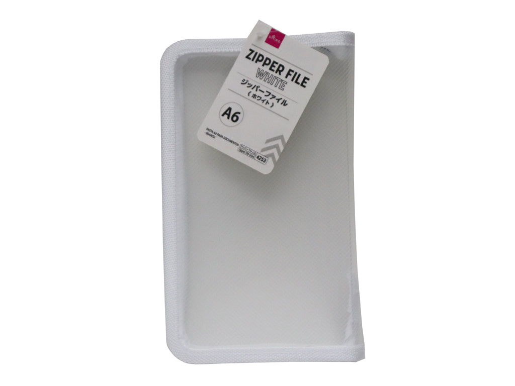 A6 Zipper File White