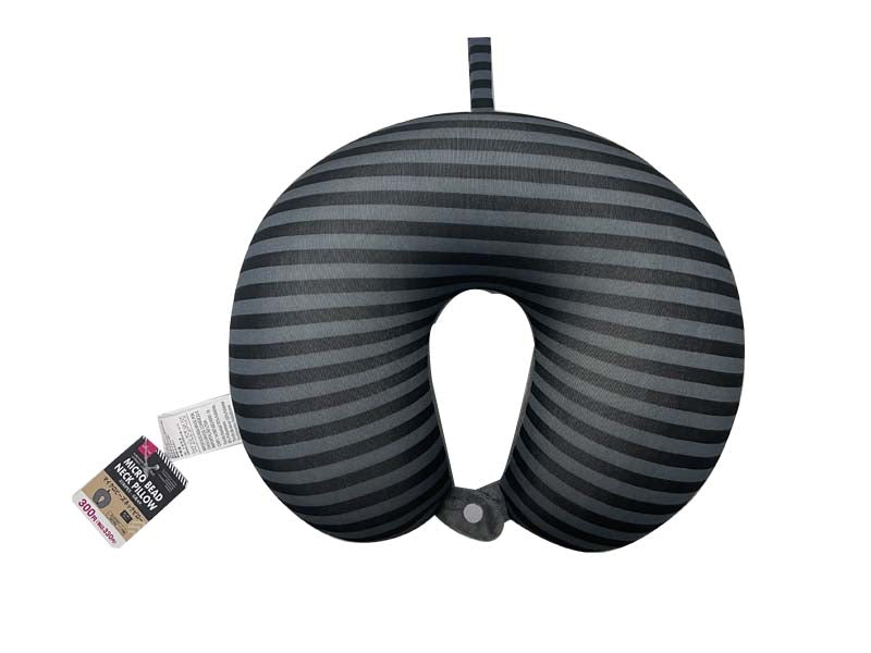 Micro Bead Neck Pillow Stripes Grey