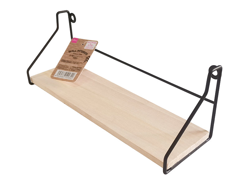 Iron and Wooden Wall Shelf Display Type