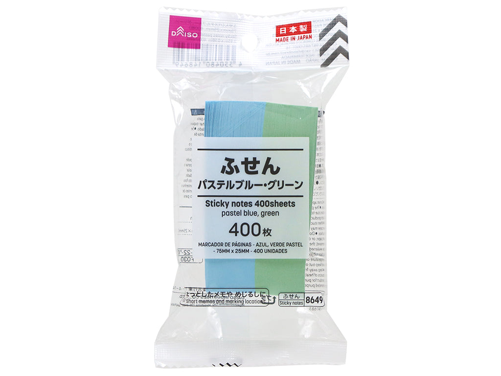Sticky notes pastel blue green 2.95in x 0.98in 400sheets
