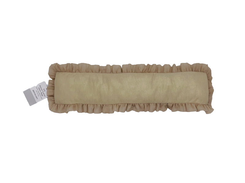 Frill Armrest Cushion Glitter Beige