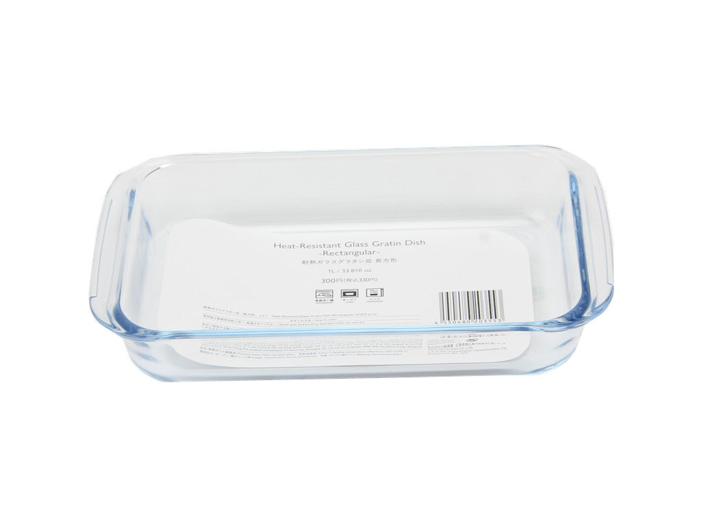 Heat-Resistant Glass Gratin Dish Rectangular 1L