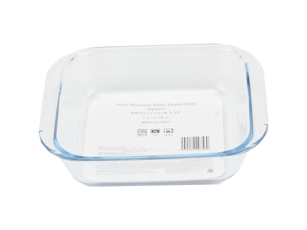 Heat-Resistant Glass Gratin Dish Square 1.1L