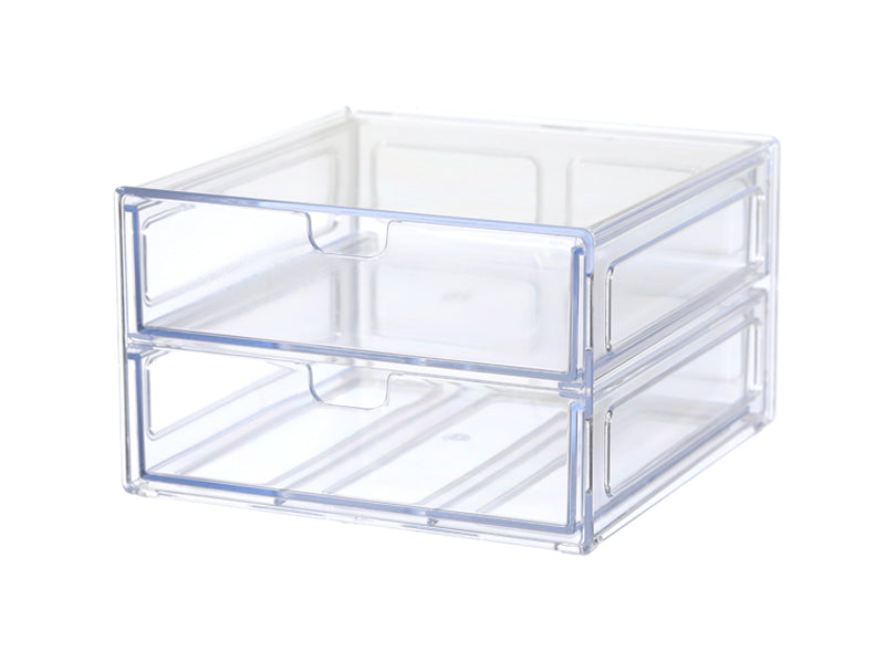 Accessory Drawer Storage Case Two Tiered 13cm x 13cm x 8cm