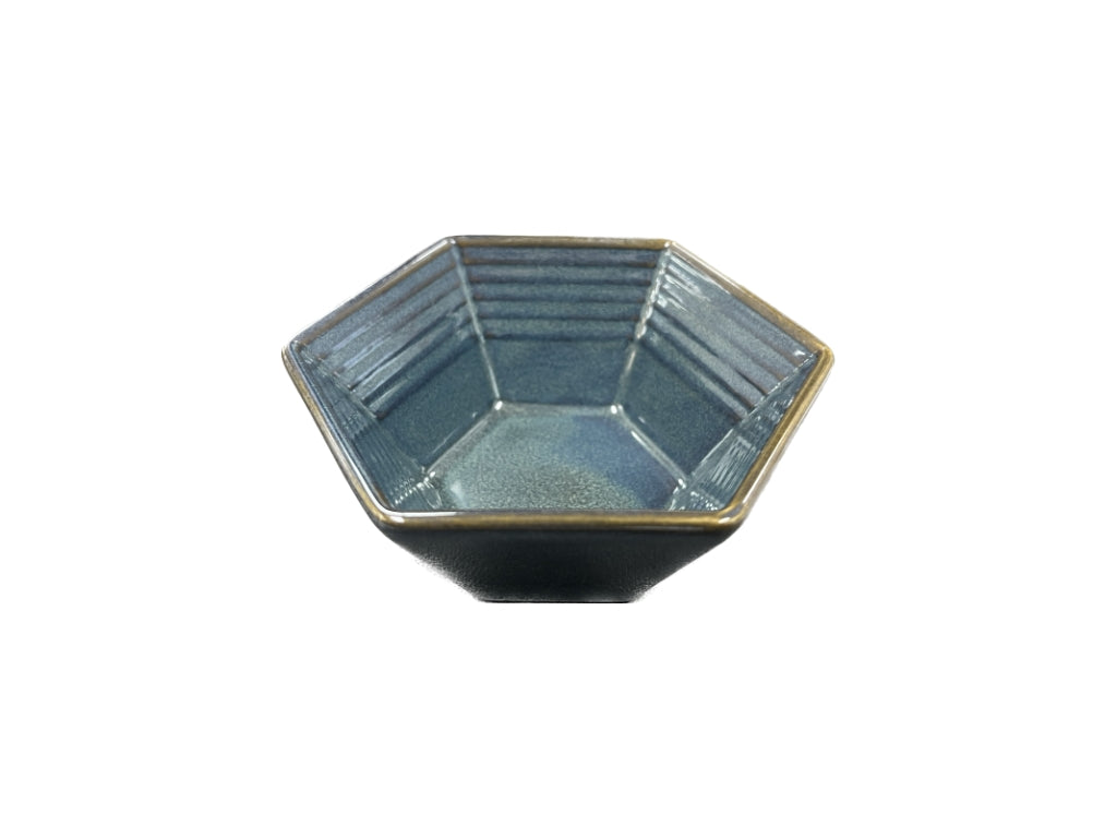 Bowl Hexagon Blue 4.25in