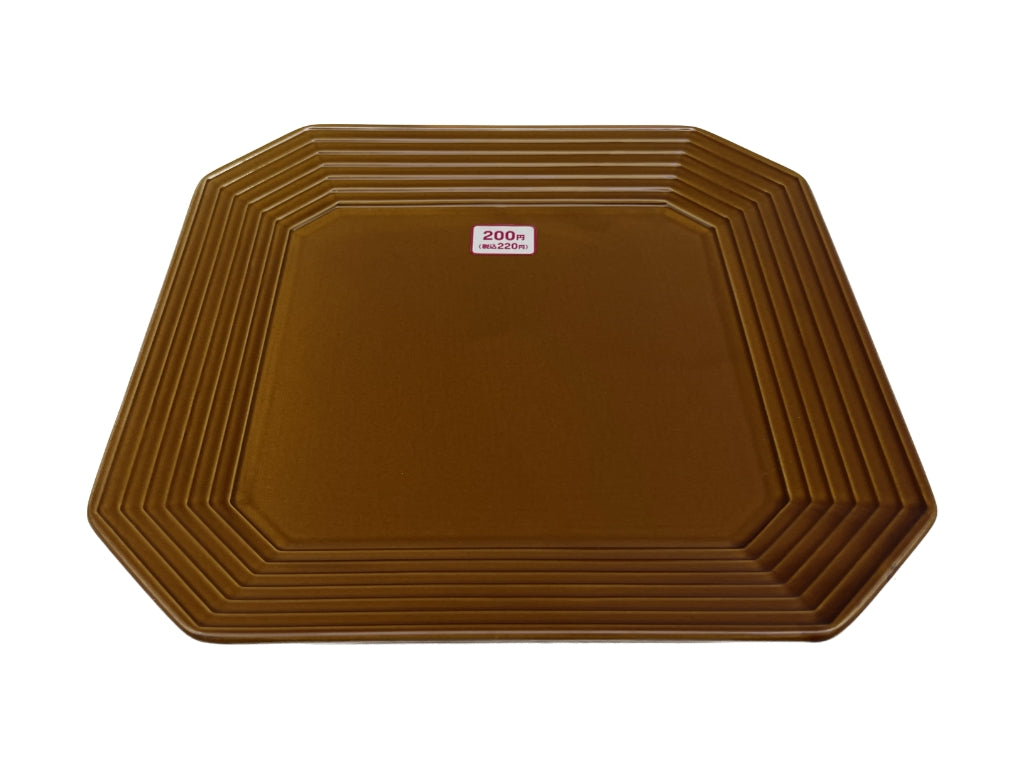 Plate Octagon Brown 8.66in