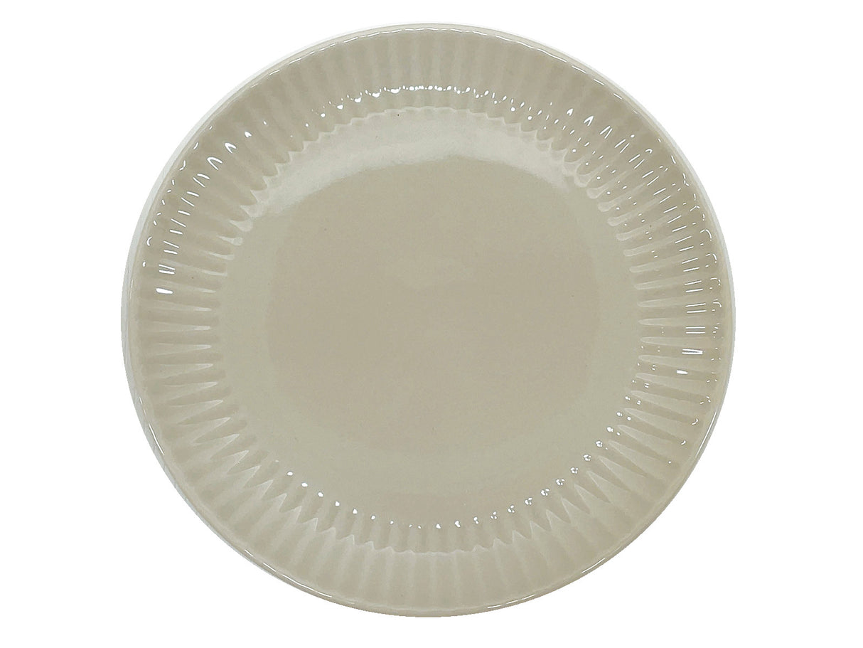 Plate Stripe Emboss Beige 18cm