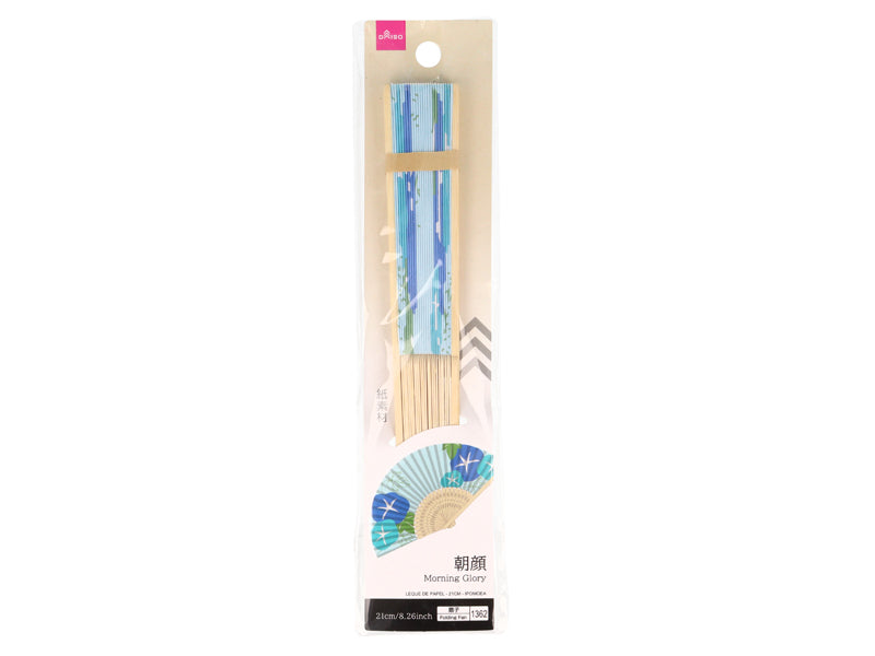 Paper Folding Fan 21cm Morning Glory