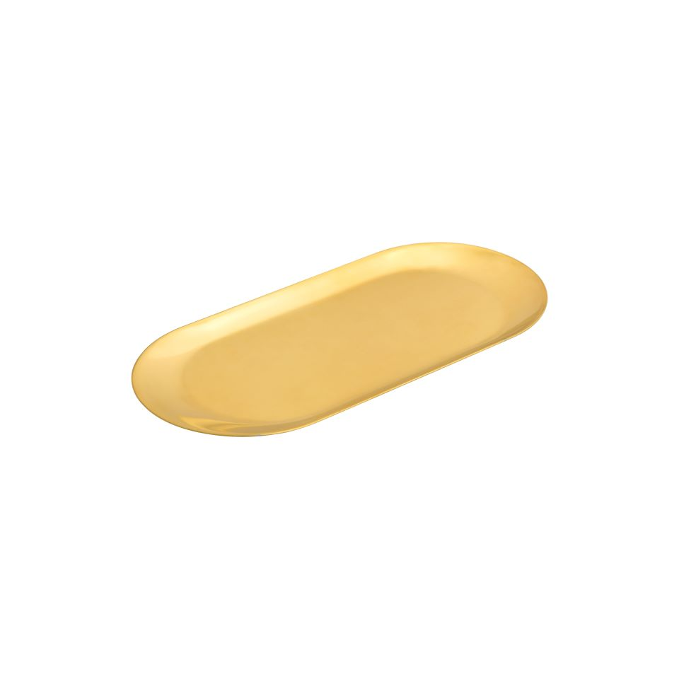 Interior Oval Tray Gold Color 17.5cm x 8.4cm x 0.9cm