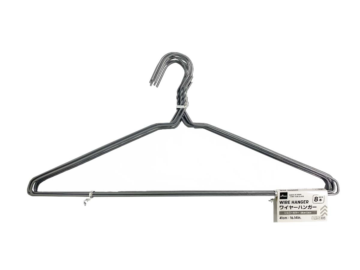 Wire Hanger Silver Color 41cm 8pcs
