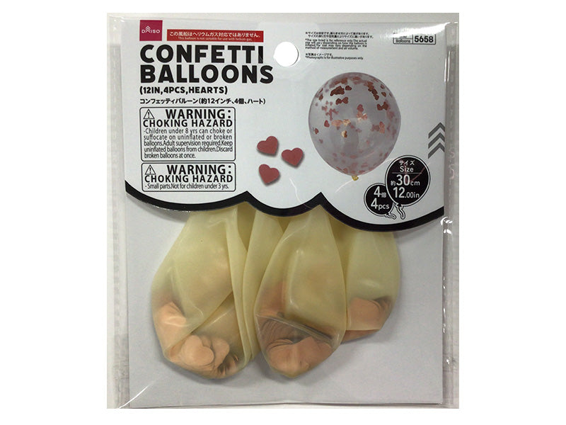 Confetti Balloons 12in Hearts