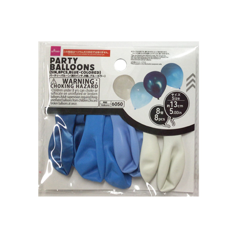Party Balloons 8Pcs 5in Blue