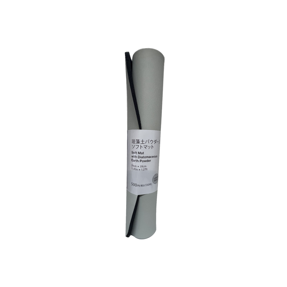 Soft Mat with Diatomaceous Earth Powder Light Gray 29cm x 39cm