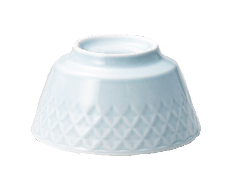 Tea Bowl Diamond Carving Blue