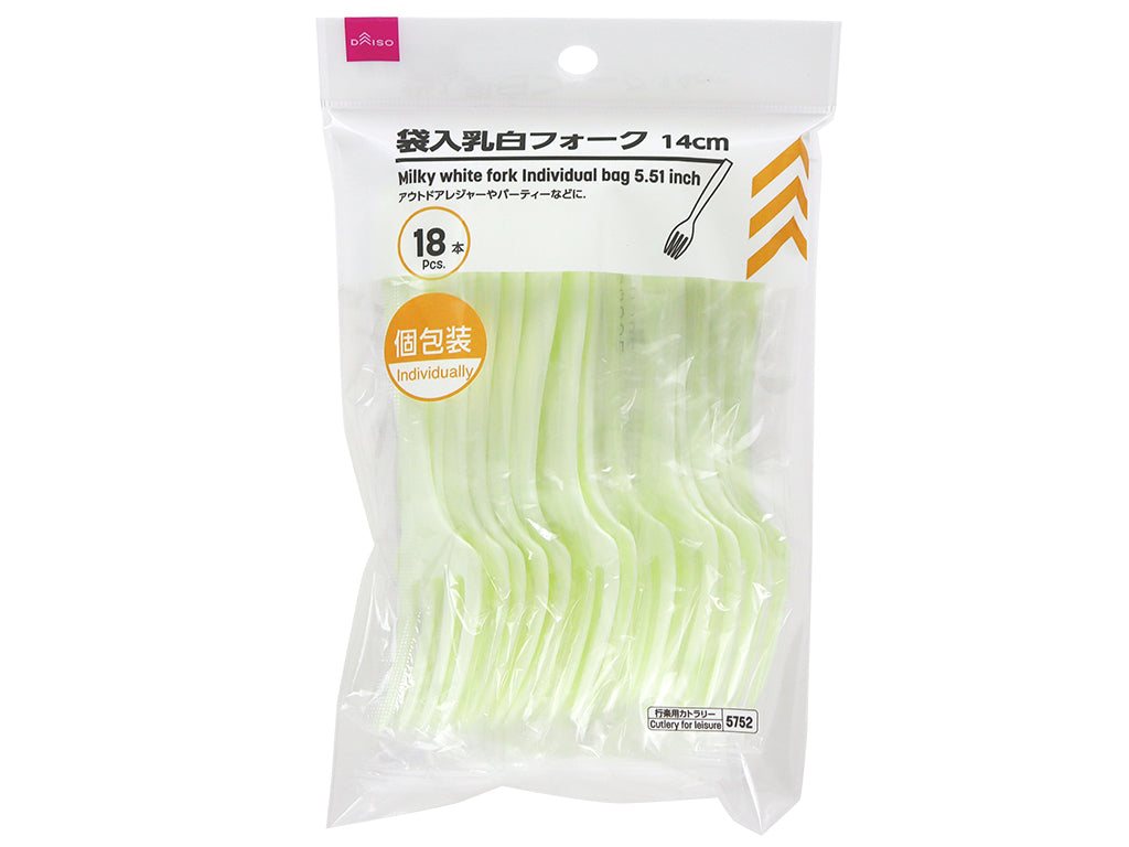 Milky White Fork Individual Bag 5.51in