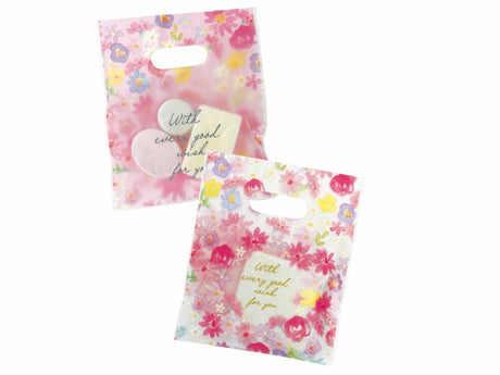 Frost Plastic Handle Bag Flower 9.05in x 7.48in